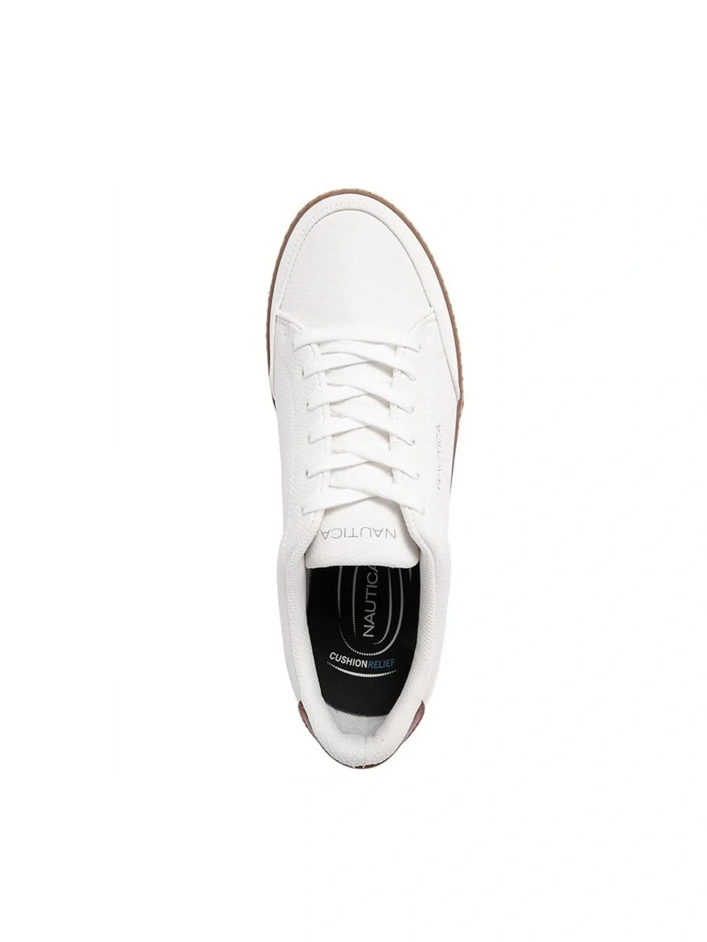 New NIB Nautica Men's Jaro White Sneaker shoes  w Brown Accent Sz 11 $65